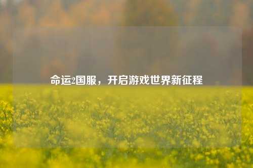 命运2国服，开启游戏世界新征程