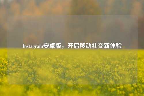 Instagram安卓版，开启移动社交新体验