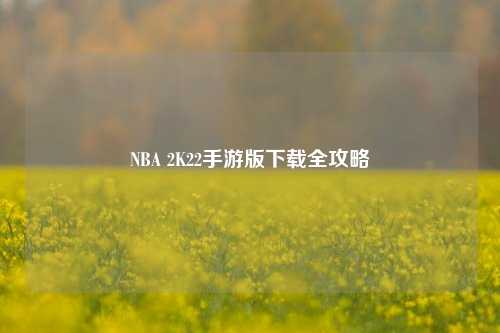 NBA 2K22手游版下载全攻略
