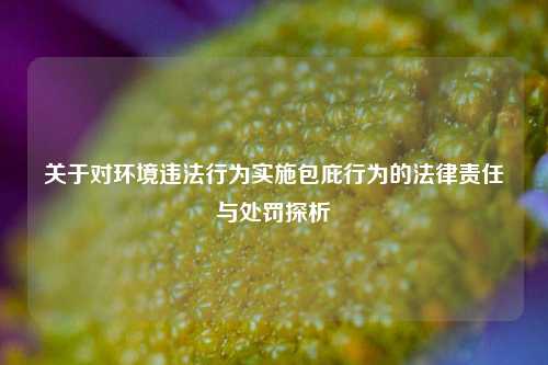 关于对环境违法行为实施包庇行为的法律责任与处罚探析