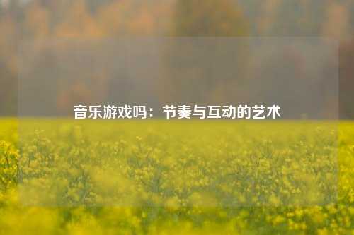 音乐游戏吗：节奏与互动的艺术