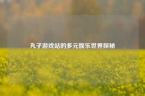 丸子游戏站的多元娱乐世界探秘